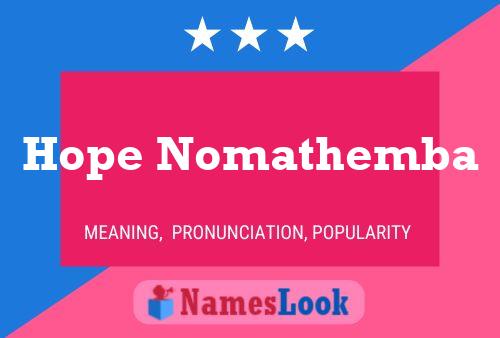 Hope Nomathemba 名字海报