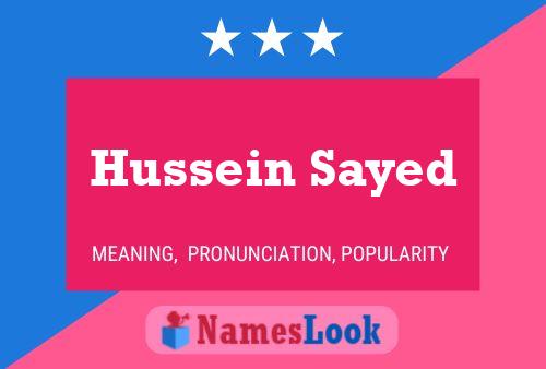 Hussein Sayed 名字海报