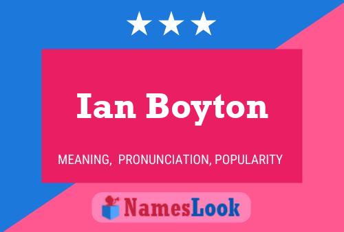 Ian Boyton 名字海报