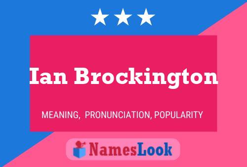 Ian Brockington 名字海报