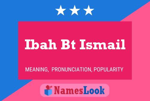 Ibah Bt Ismail 名字海报