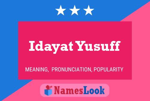 Idayat Yusuff 名字海报