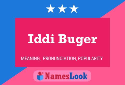 Iddi Buger 名字海报