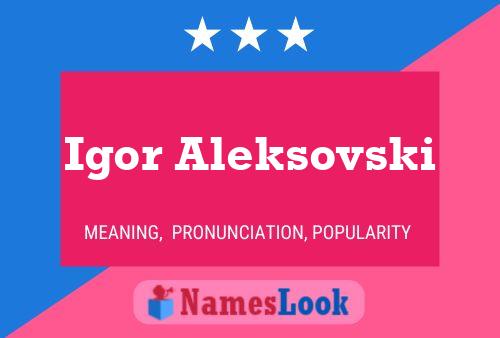 Igor Aleksovski 名字海报