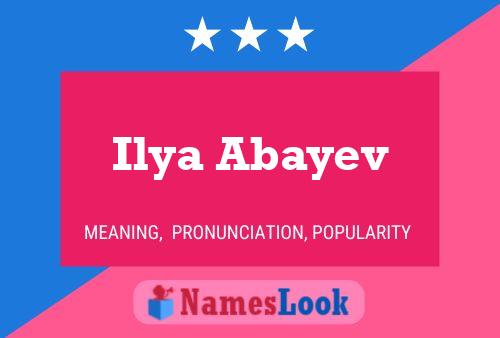 Ilya Abayev 名字海报