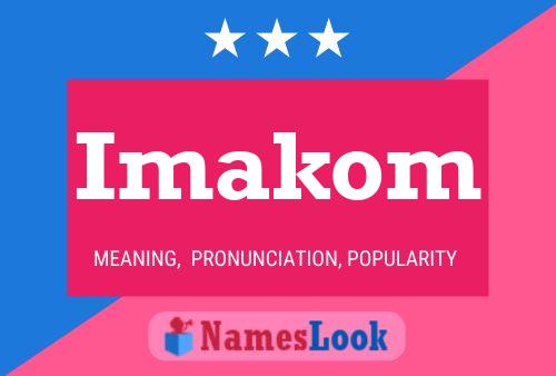 Imakom 名字海报