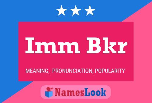 Imm Bkr 名字海报