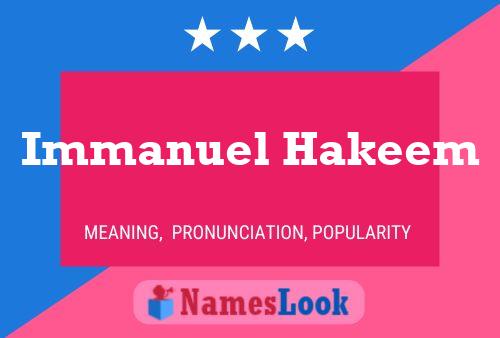 Immanuel Hakeem 名字海报