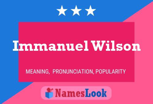 Immanuel Wilson 名字海报