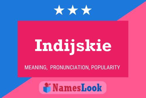 Indijskie 名字海报