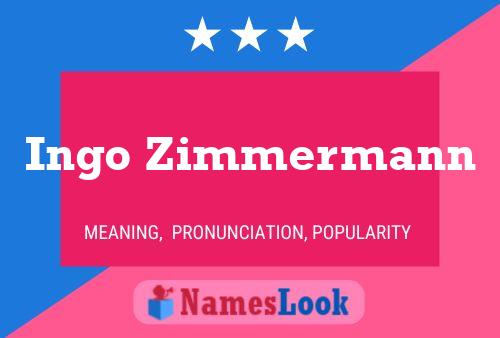 Ingo Zimmermann 名字海报