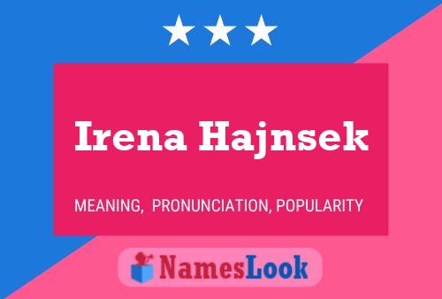 Irena Hajnsek 名字海报