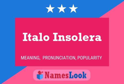 Italo Insolera 名字海报