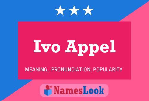 Ivo Appel 名字海报