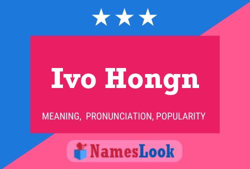 Ivo Hongn 名字海报