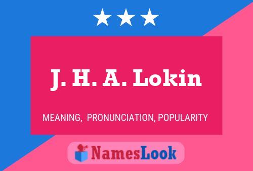 J. H. A. Lokin 名字海报