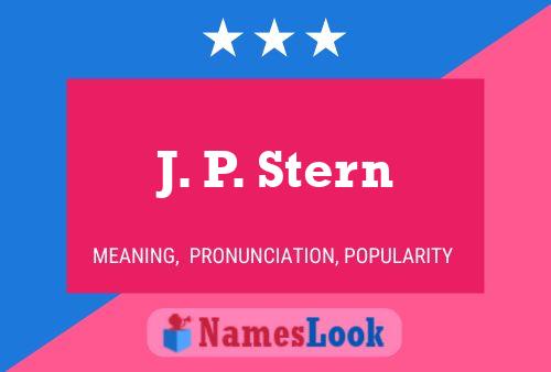 J. P. Stern 名字海报