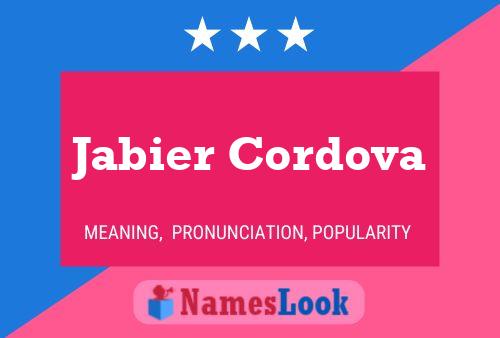 Jabier Cordova 名字海报