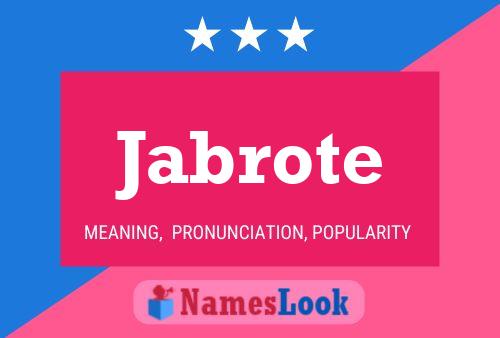 Jabrote 名字海报