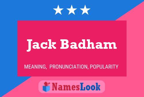 Jack Badham 名字海报