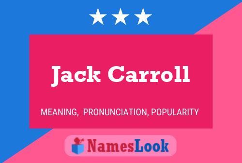 Jack Carroll 名字海报