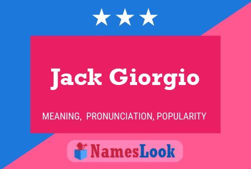 Jack Giorgio 名字海报