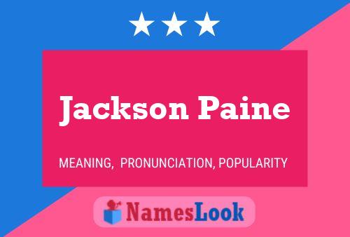 Jackson Paine 名字海报