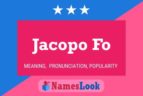 Jacopo Fo 名字海报