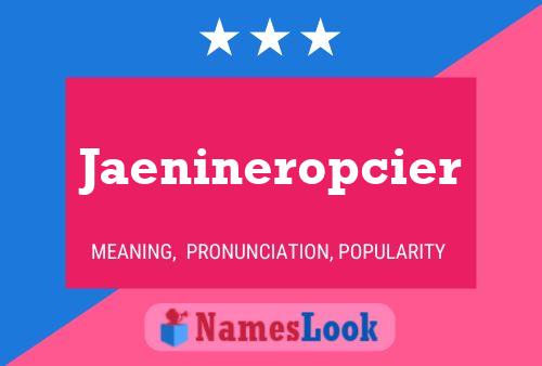 Jaenineropcier 名字海报