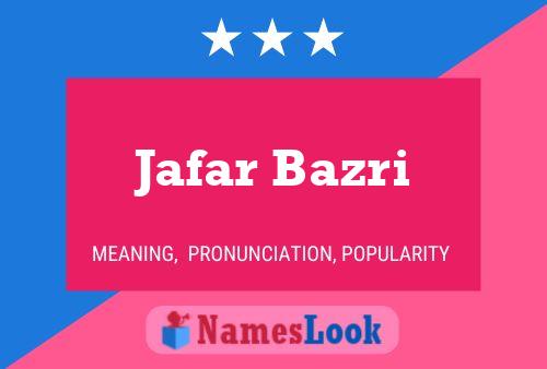 Jafar Bazri 名字海报