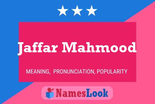 Jaffar Mahmood 名字海报