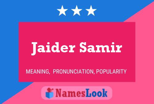 Jaider Samir 名字海报