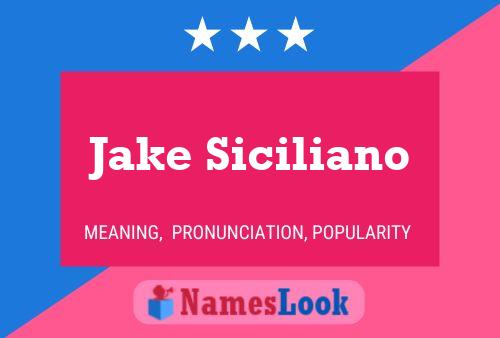 Jake Siciliano 名字海报