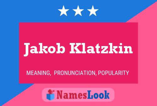 Jakob Klatzkin 名字海报