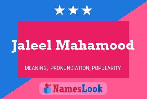 Jaleel Mahamood 名字海报