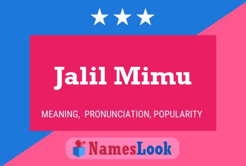 Jalil Mimu 名字海报