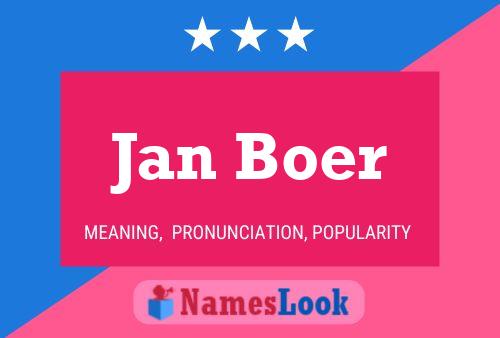 Jan Boer 名字海报