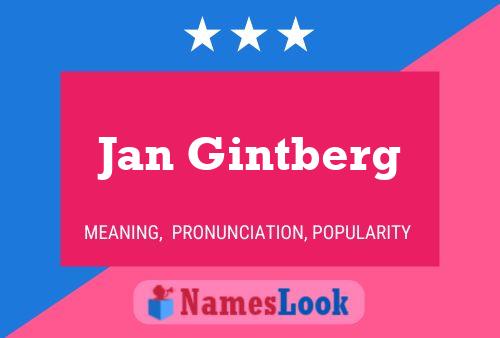 Jan Gintberg 名字海报