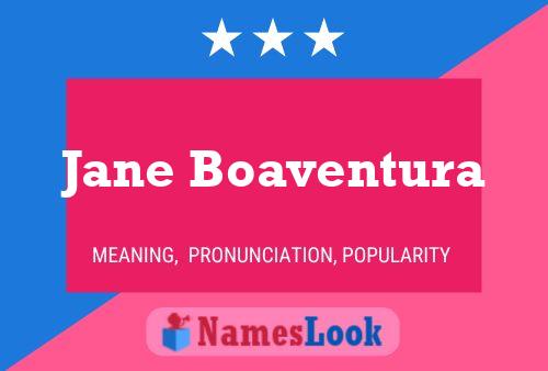 Jane Boaventura 名字海报