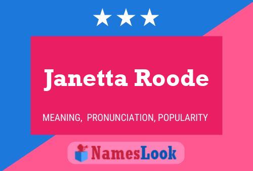 Janetta Roode 名字海报