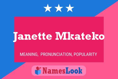 Janette Mkateko 名字海报