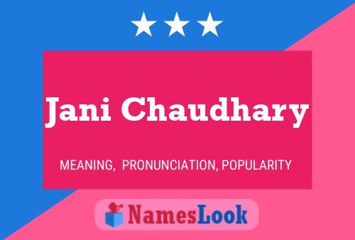 Jani Chaudhary 名字海报