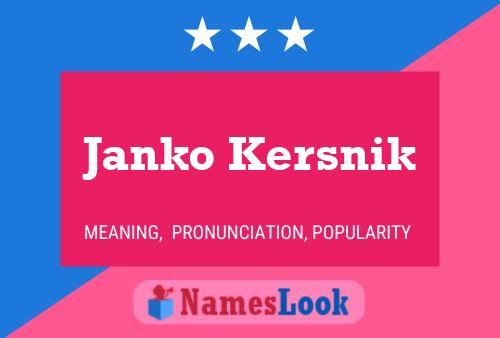 Janko Kersnik 名字海报