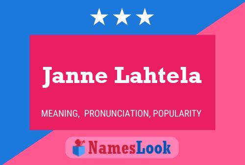 Janne Lahtela 名字海报