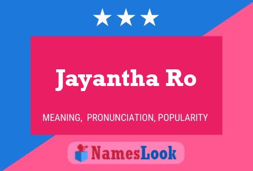 Jayantha Ro 名字海报