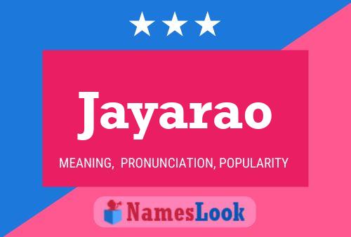 Jayarao 名字海报