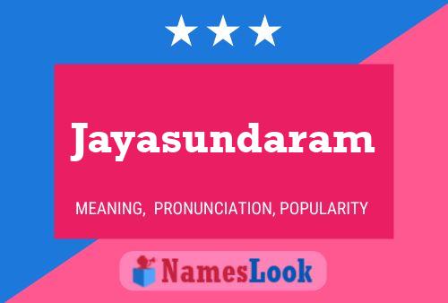 Jayasundaram 名字海报