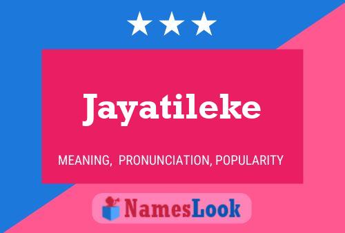 Jayatileke 名字海报