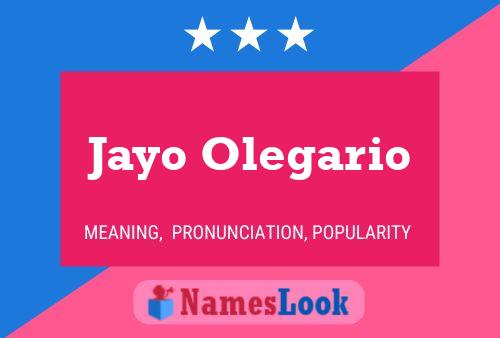 Jayo Olegario 名字海报