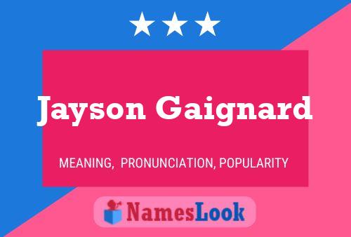 Jayson Gaignard 名字海报